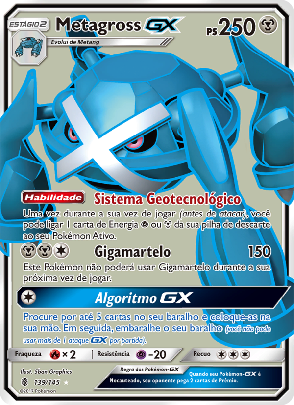 Metagross GX 139 — Guardiões Ascendentes (Portuguese Pokémon TCG card)