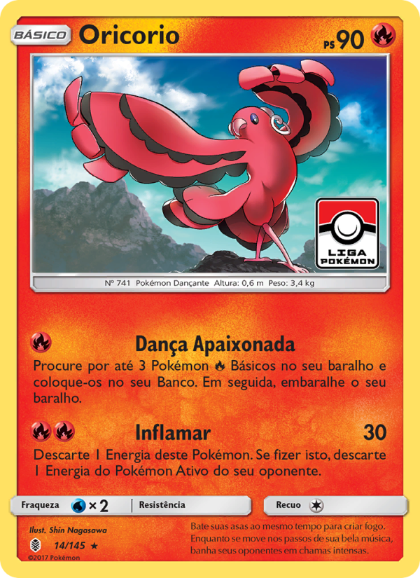 Oricorio 14 — Guardiões Ascendentes (Portuguese Pokémon TCG card)