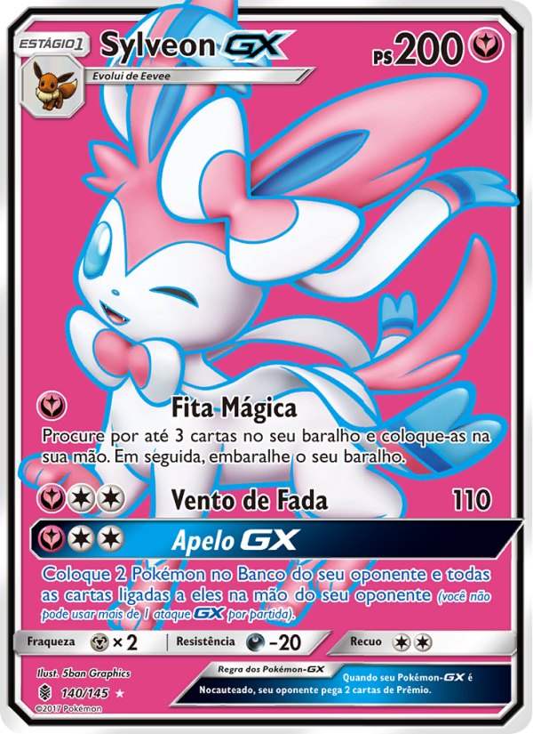 Sylveon GX 140 — Guardiões Ascendentes (Portuguese Pokémon TCG card)