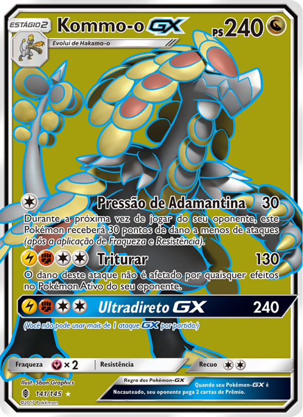Kommo-o GX 141 — Guardiões Ascendentes (Portuguese Pokémon TCG card)