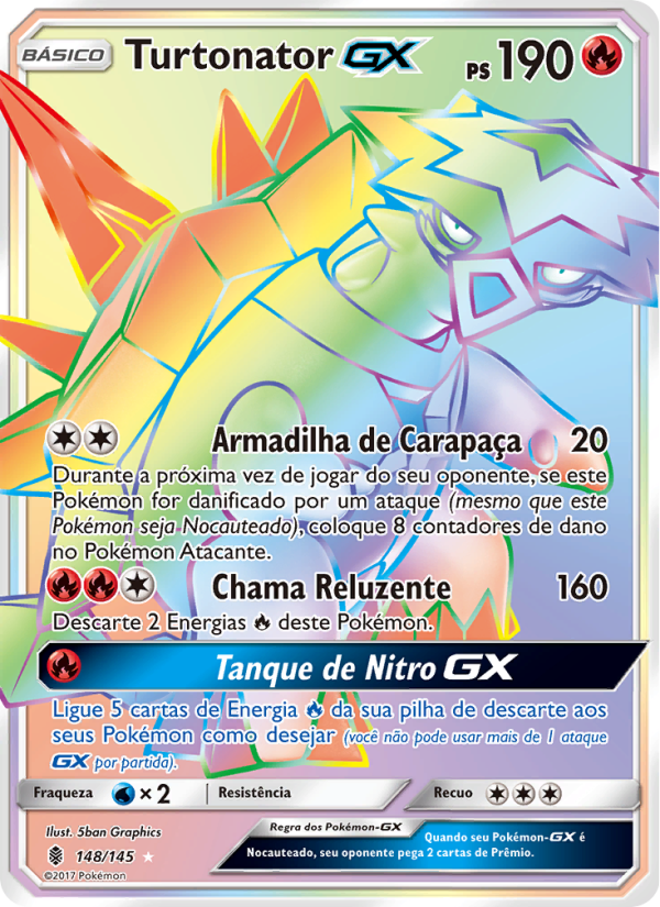 Turtonator GX 148 — Guardiões Ascendentes (Portuguese Pokémon TCG card)