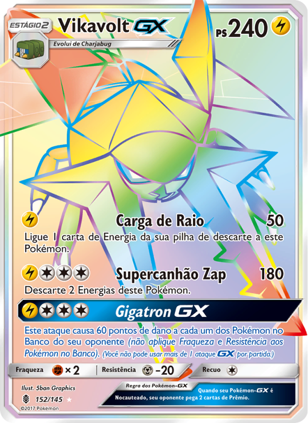 Vikavolt GX 152 — Guardiões Ascendentes (Portuguese Pokémon TCG card)
