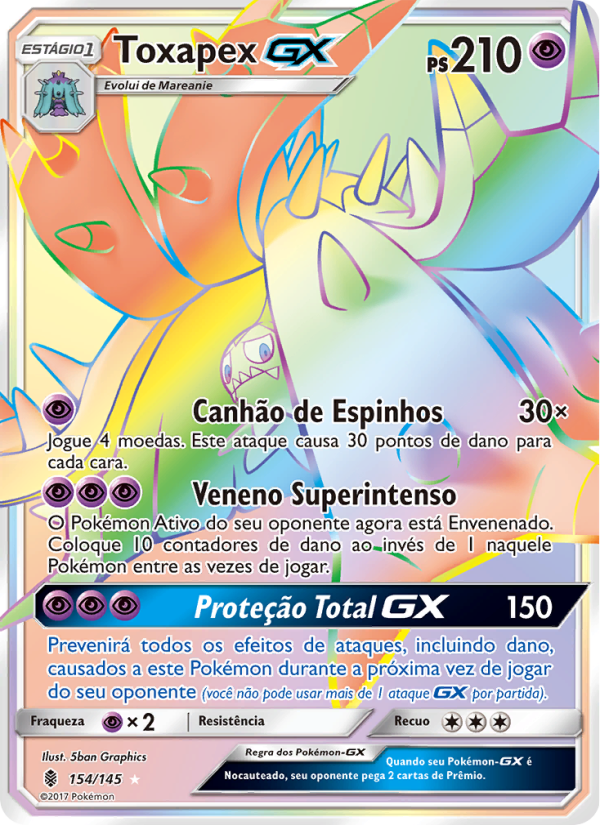 Toxapex GX 154 — Guardiões Ascendentes (Portuguese Pokémon TCG card)