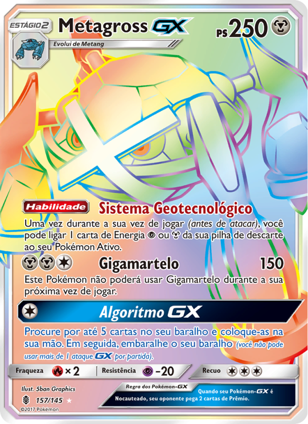 Metagross GX 157 — Guardiões Ascendentes (Portuguese Pokémon TCG card)