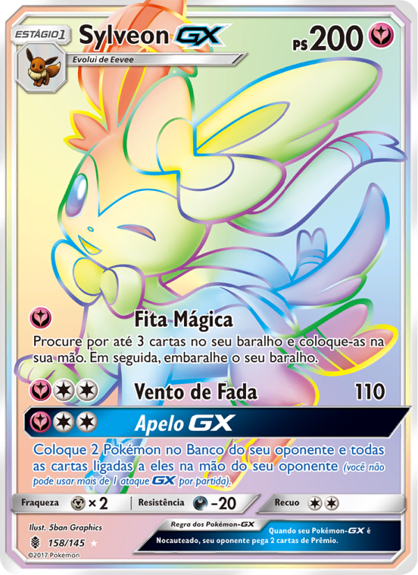 Sylveon GX 158 — Guardiões Ascendentes (Portuguese Pokémon TCG card)