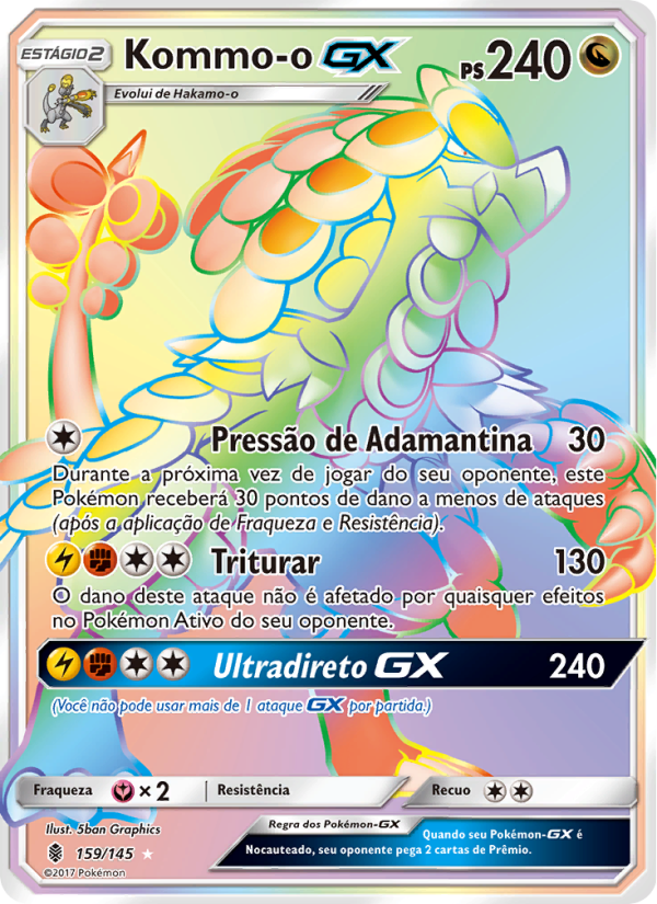 Kommo-o GX 159 — Guardiões Ascendentes (Portuguese Pokémon TCG card)