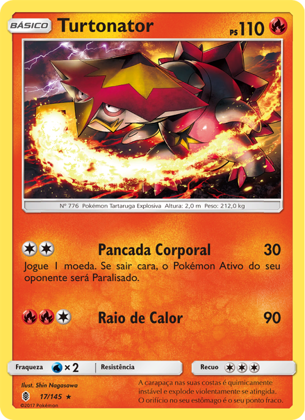 Turtonator 17 — Guardiões Ascendentes (Portuguese Pokémon TCG card)