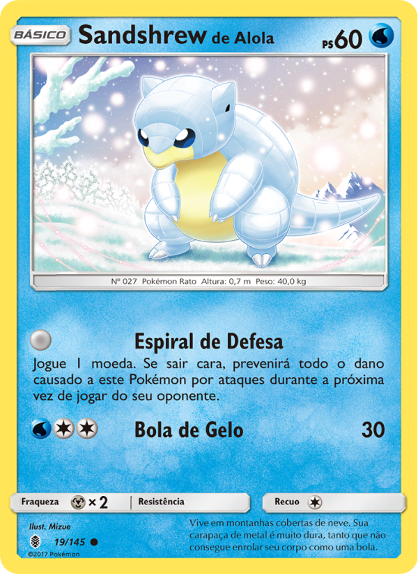 Sandshrew de Alola 19 — Guardiões Ascendentes (Portuguese Pokémon TCG card)