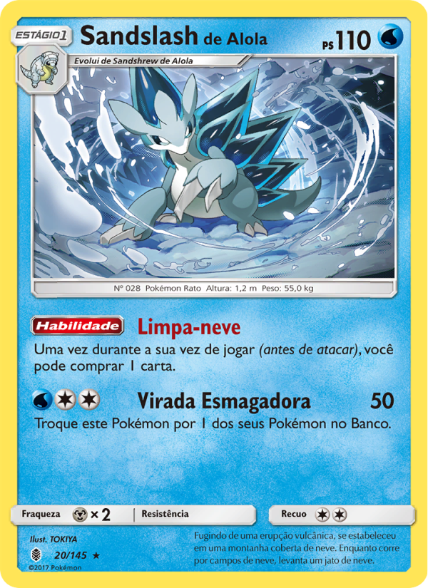Sandslash de Alola 20 — Guardiões Ascendentes (Portuguese Pokémon TCG card)