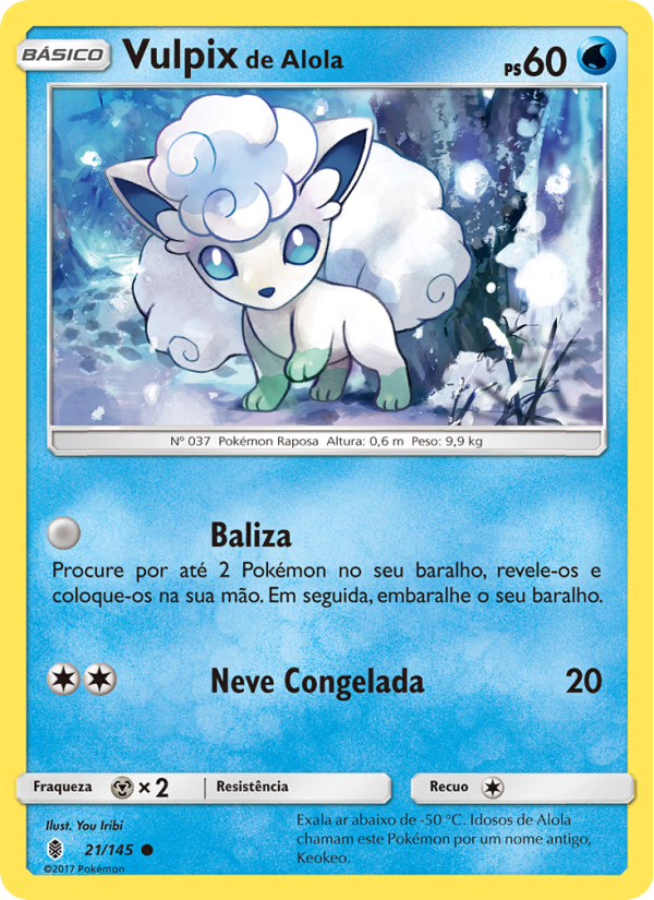 Vulpix de Alola 21 — Guardiões Ascendentes (Portuguese Pokémon TCG card)