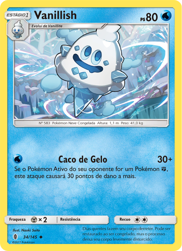 Vanillish 34 — Guardiões Ascendentes (Portuguese Pokémon TCG card)