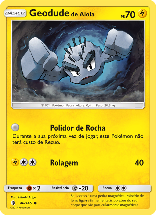Geodude de Alola 40 — Guardiões Ascendentes (Portuguese Pokémon TCG card)