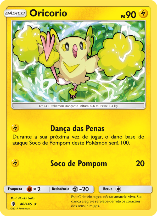 Oricorio 46 — Guardiões Ascendentes (Portuguese Pokémon TCG card)