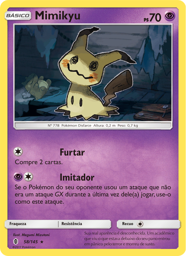 Mimikyu 58 — Guardiões Ascendentes (Portuguese Pokémon TCG card)