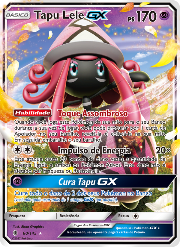 Tapu Lele GX 60 — Guardiões Ascendentes (Portuguese Pokémon TCG card)