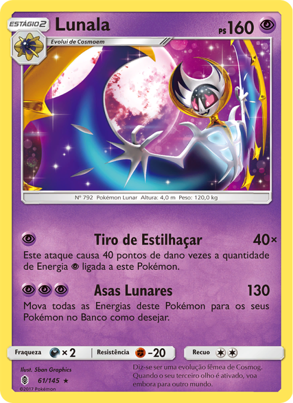 Lunala 61 — Guardiões Ascendentes (Portuguese Pokémon TCG card)