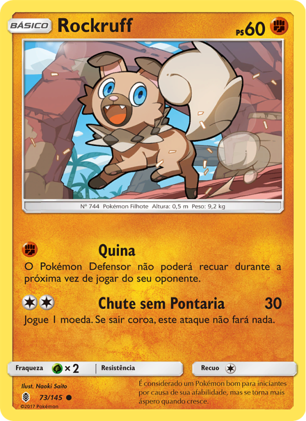Rockruff 73 — Guardiões Ascendentes (Portuguese Pokémon TCG card)