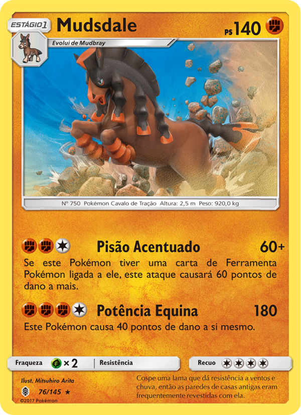 Mudsdale 76 — Guardiões Ascendentes (Portuguese Pokémon TCG card)