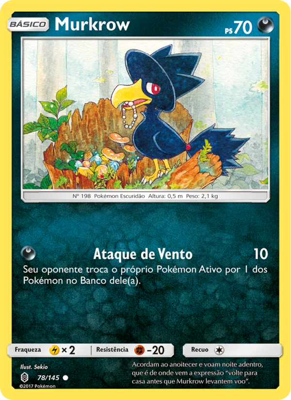 Murkrow 78 — Guardiões Ascendentes (Portuguese Pokémon TCG card)