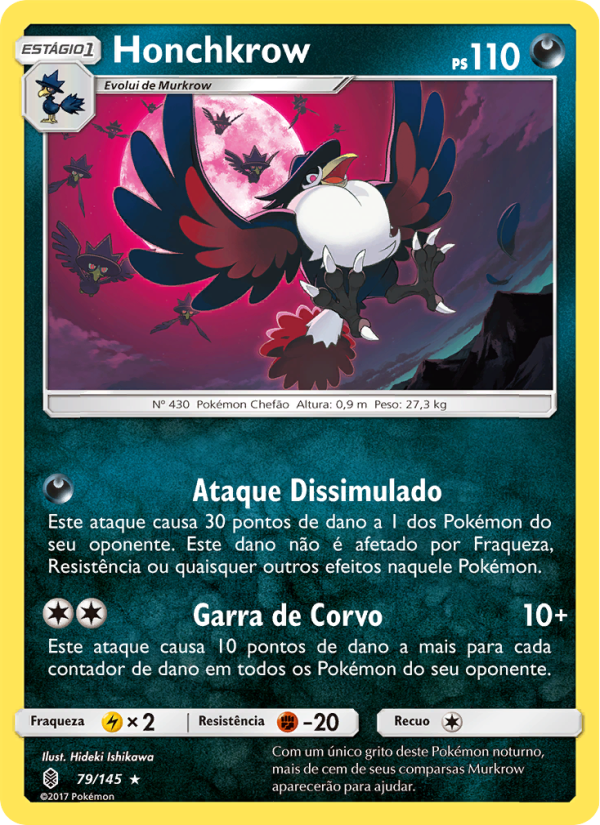 Honchkrow 79 — Guardiões Ascendentes (Portuguese Pokémon TCG card)