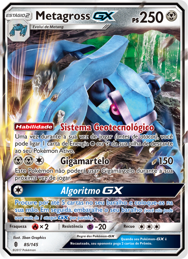 Metagross GX 85 — Guardiões Ascendentes (Portuguese Pokémon TCG card)