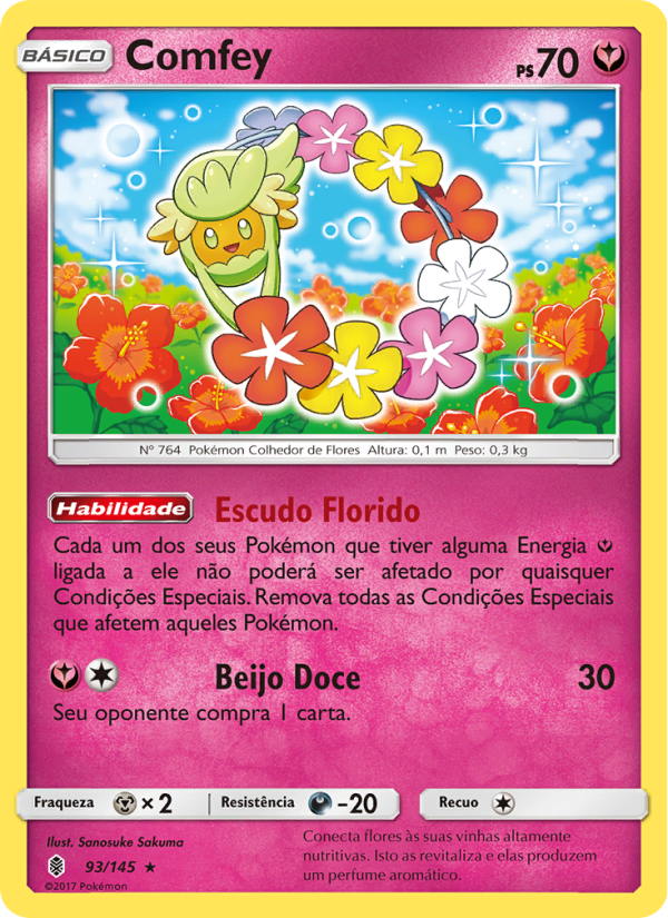 Comfey 93 — Guardiões Ascendentes (Portuguese Pokémon TCG card)