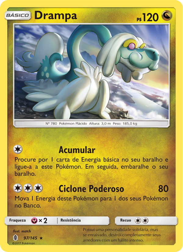 Drampa 97 — Guardiões Ascendentes (Portuguese Pokémon TCG card)