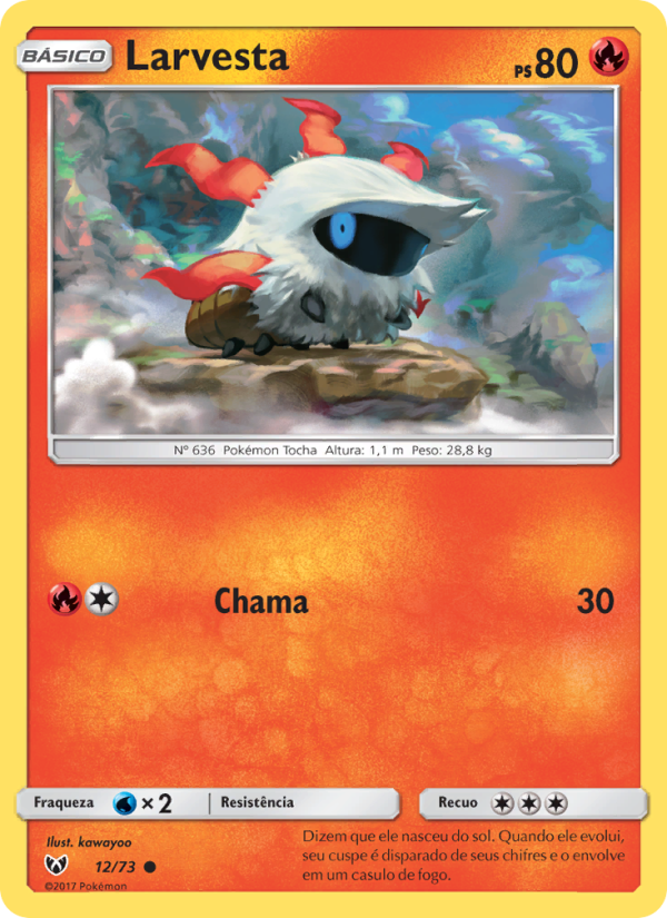Larvesta 12 — Lendas Luminescentes (Portuguese Pokémon TCG card)