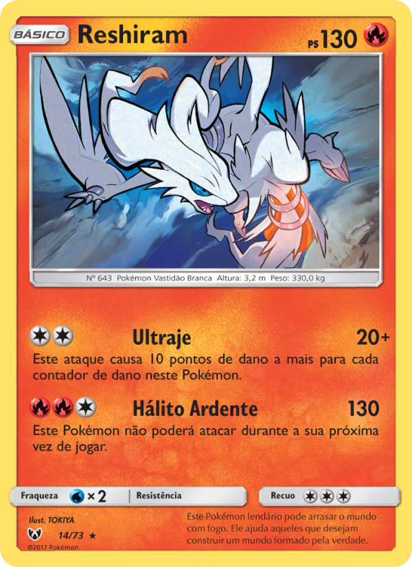 Reshiram 14 — Lendas Luminescentes (Portuguese Pokémon TCG card)