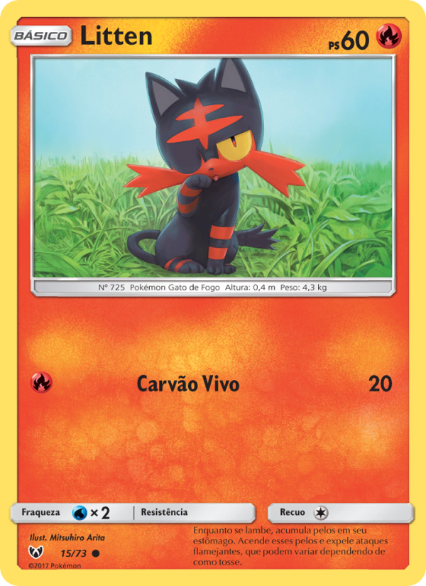 Litten 15 — Lendas Luminescentes (Portuguese Pokémon TCG card)