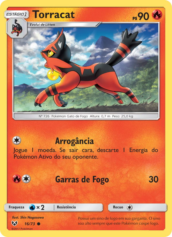 Torracat 16 — Lendas Luminescentes (Portuguese Pokémon TCG card)