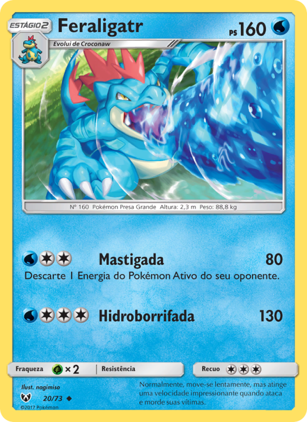 Feraligatr 20 — Lendas Luminescentes (Portuguese Pokémon TCG card)