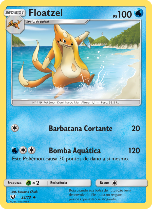 Floatzel 23 — Lendas Luminescentes (Portuguese Pokémon TCG card)