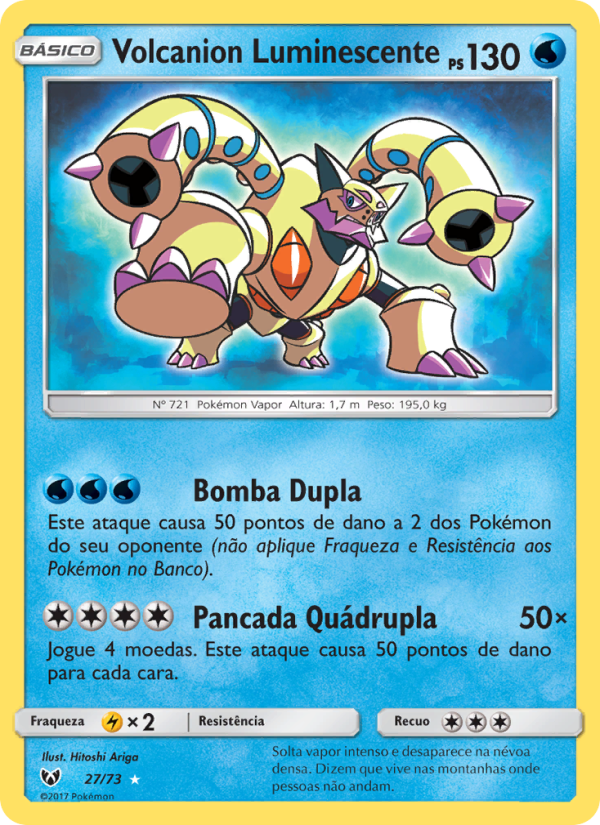 Volcanion Luminescente 27 — Schimmernde Legenden (Portuguese Pokémon TCG card)
