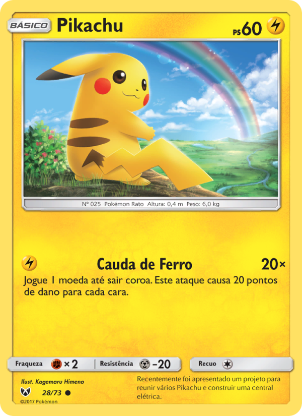 Pikachu 28 — Schimmernde Legenden (Portuguese Pokémon TCG card)