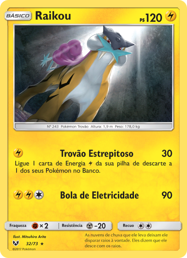 Raikou 32 — Lendas Luminescentes (Portuguese Pokémon TCG card)