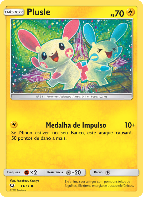 Plusle 33 — Lendas Luminescentes (Portuguese Pokémon TCG card)