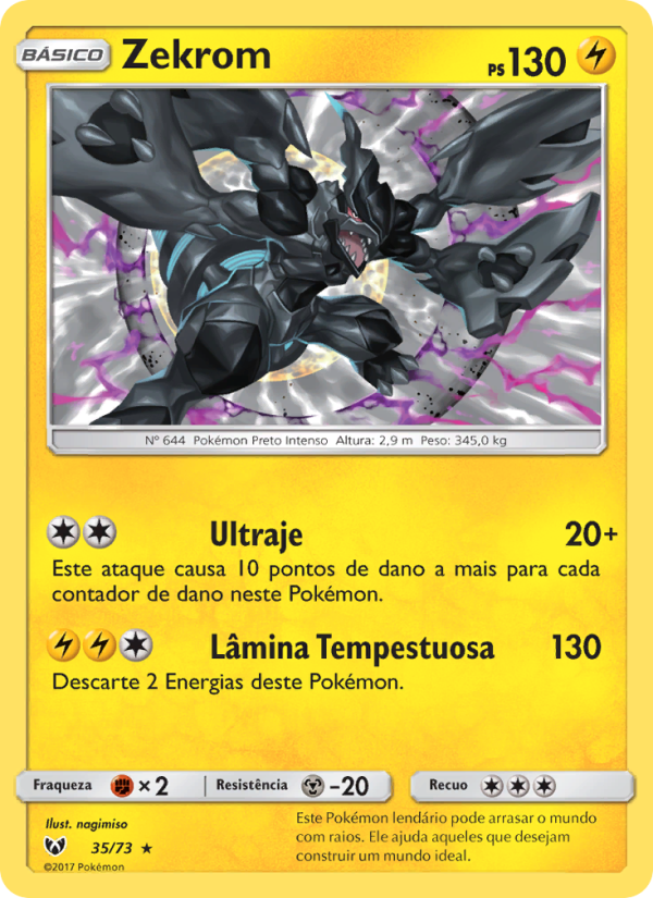 Zekrom 35 — Lendas Luminescentes (Portuguese Pokémon TCG card)