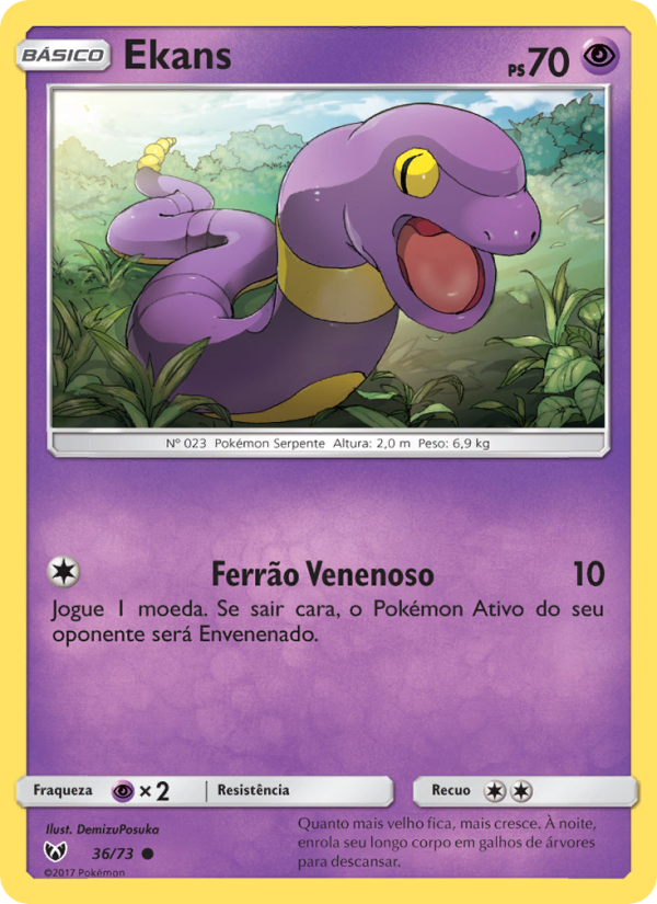 Ekans 36 — Lendas Luminescentes (Portuguese Pokémon TCG card)