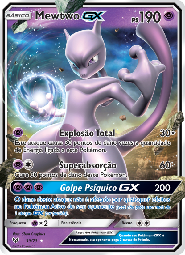 Mewtwo GX 39 — Lendas Luminescentes (Portuguese Pokémon TCG card)
