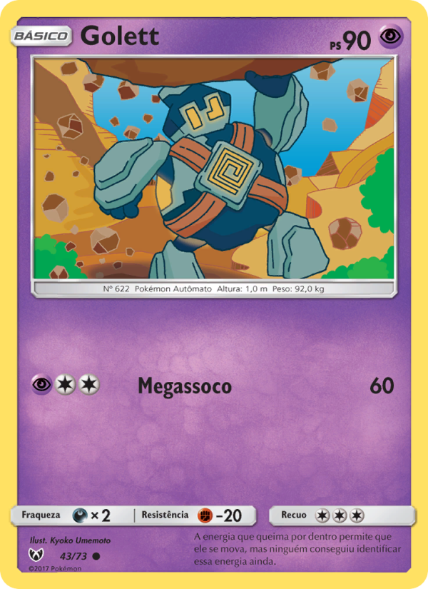 Golett 43 — Lendas Luminescentes (Portuguese Pokémon TCG card)