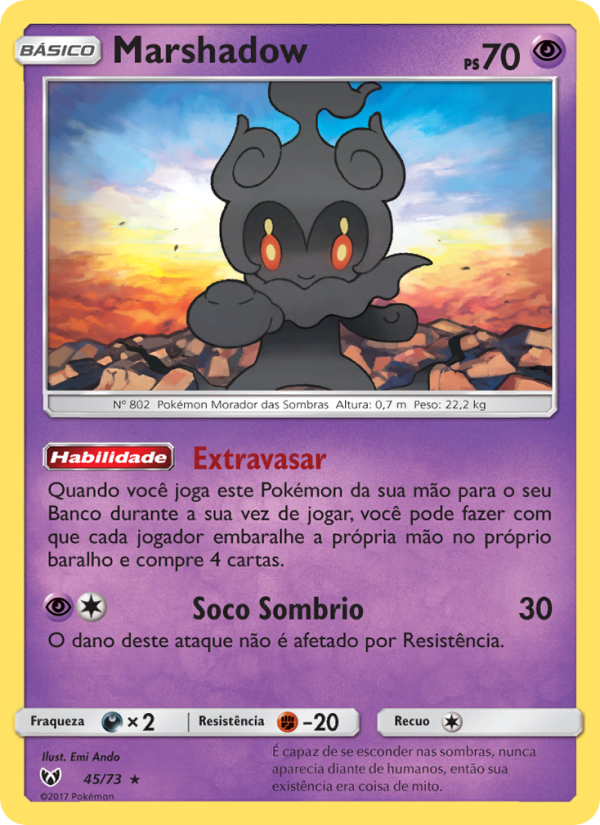 Marshadow 45 — Lendas Luminescentes (Portuguese Pokémon TCG card)