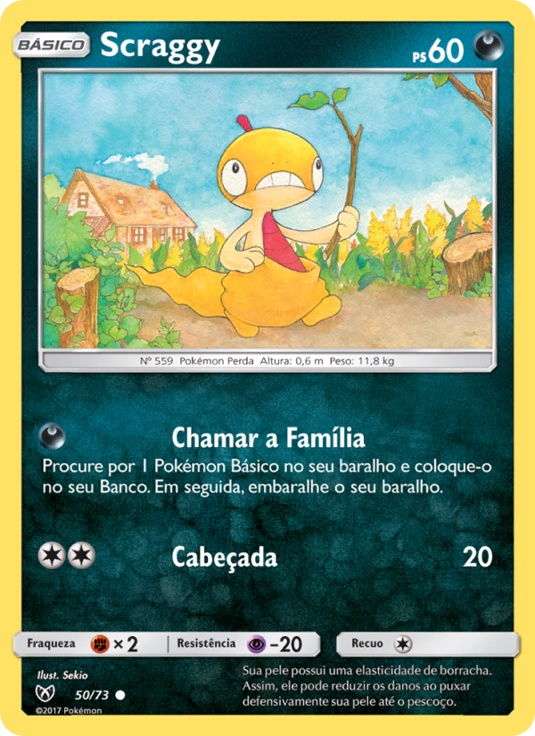Scraggy 50 — Lendas Luminescentes (Portuguese Pokémon TCG card)