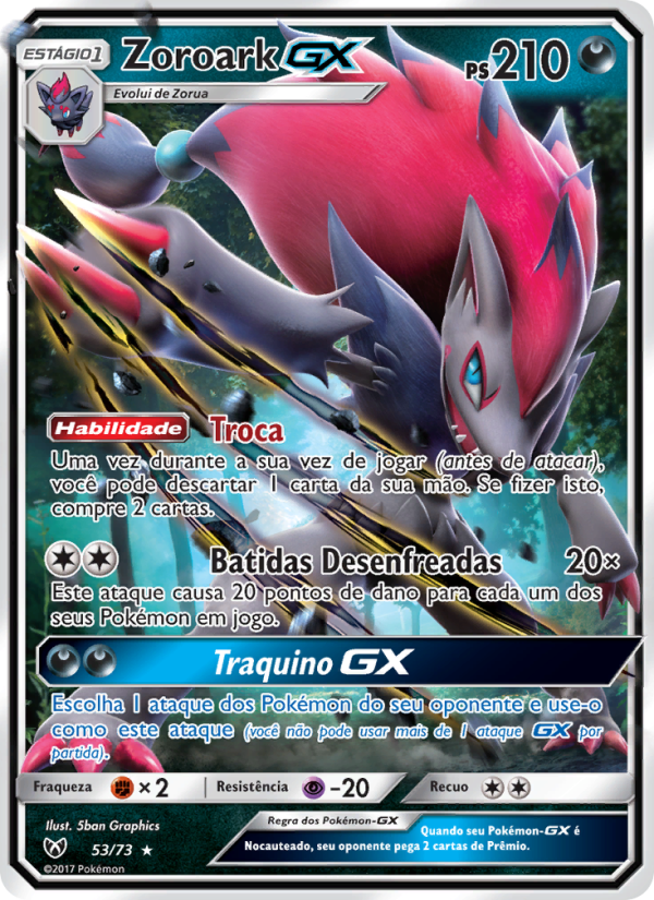 Zoroark GX 53 — Lendas Luminescentes (Portuguese Pokémon TCG card)