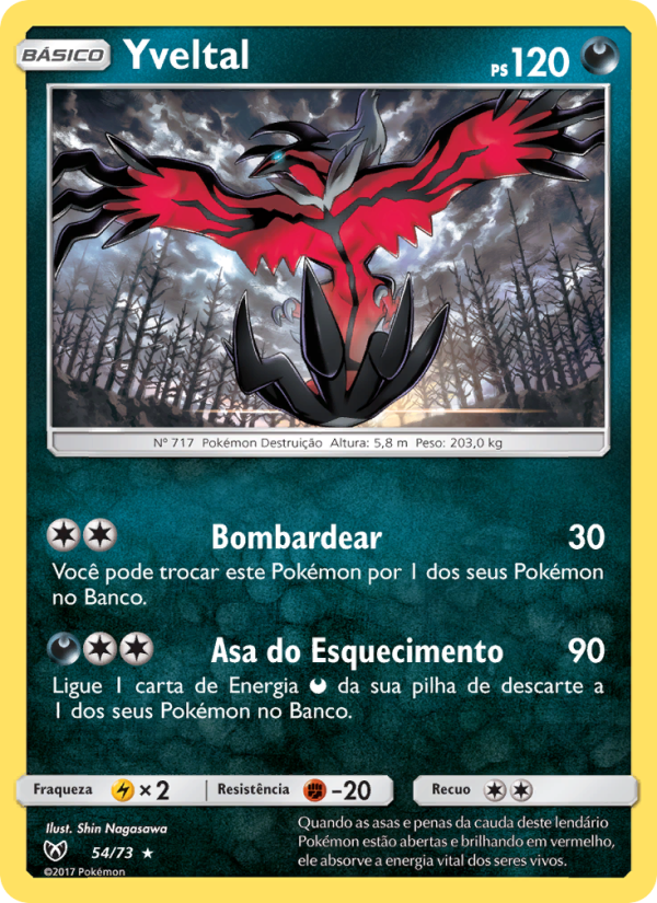 Yveltal 54 — Lendas Luminescentes (Portuguese Pokémon TCG card)