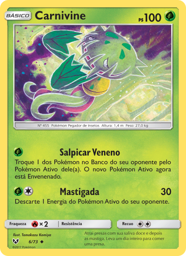 Carnivine 6 — Lendas Luminescentes (Portuguese Pokémon TCG card)
