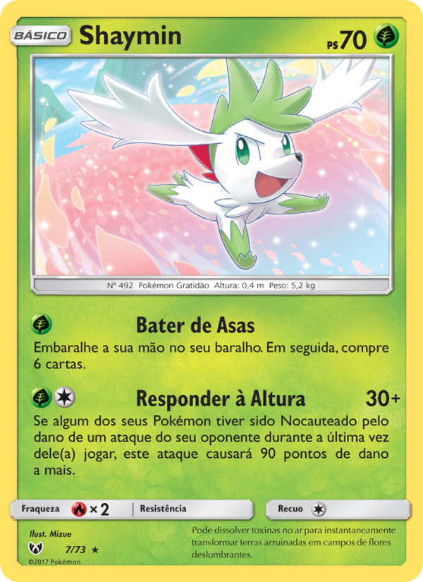 Shaymin 7 — Lendas Luminescentes (Portuguese Pokémon TCG card)