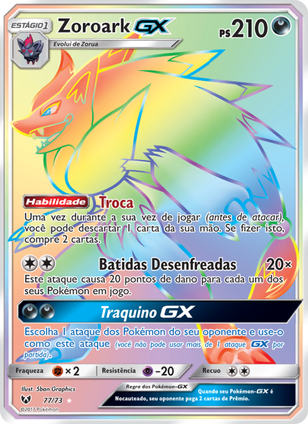 Zoroark GX 77 — Lendas Luminescentes (Portuguese Pokémon TCG card)
