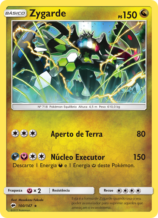 Zygarde 100 — Sombras Ardentes (Portuguese Pokémon TCG card)