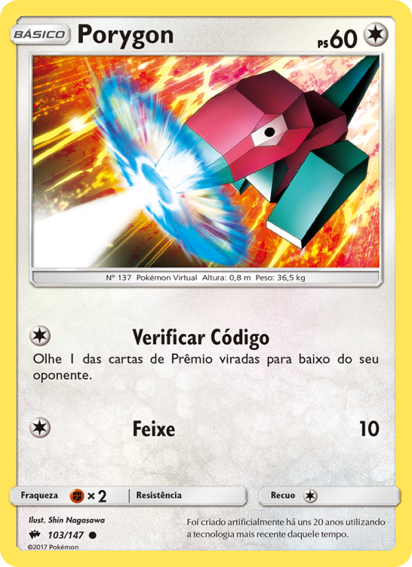 Porygon 103 — Sombras Ardentes (Portuguese Pokémon TCG card)